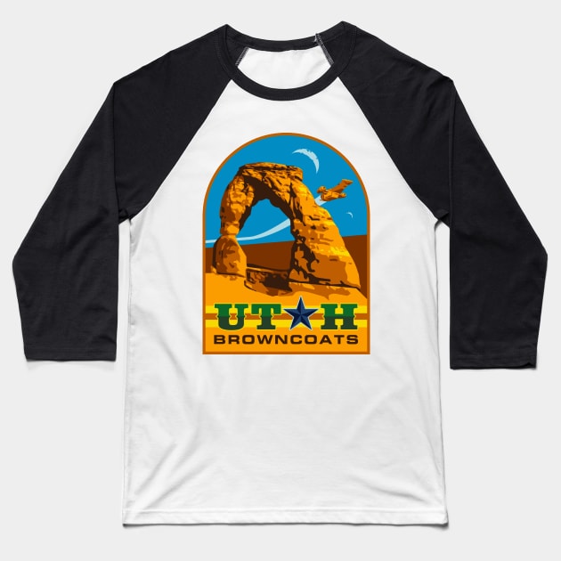 Utah Browncoat Arches Baseball T-Shirt by utahbrowncoats